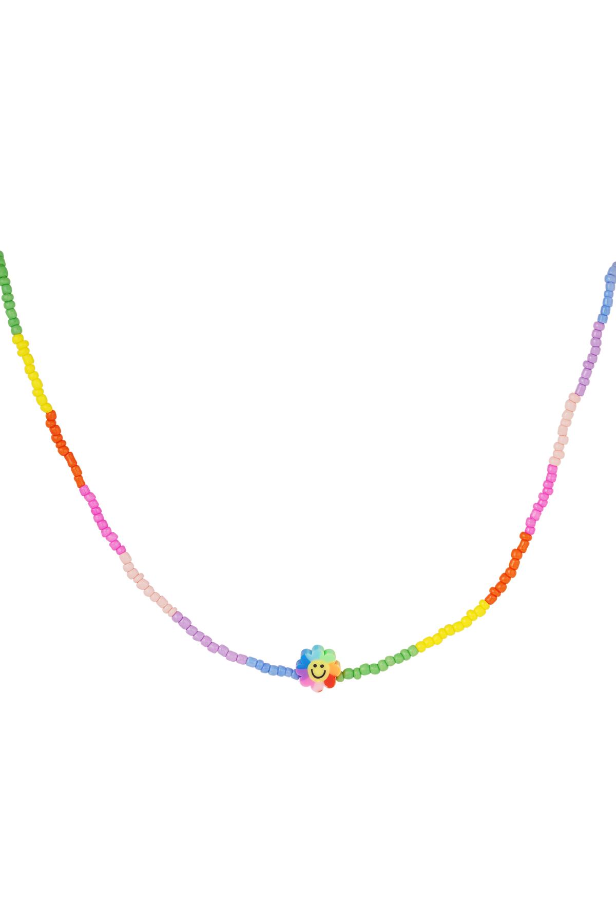 Blumen-Smiley-Halskette - Rainbow-Kollektion Multi Edelstahl