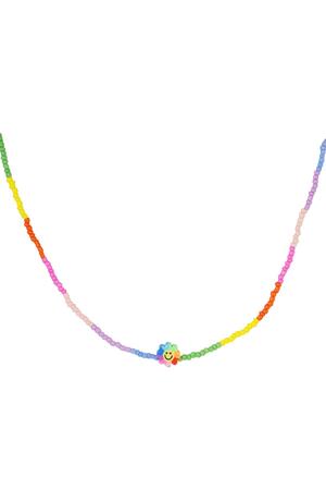 Collar flor smiley - colección Rainbow Multicolor Acero inoxidable h5 