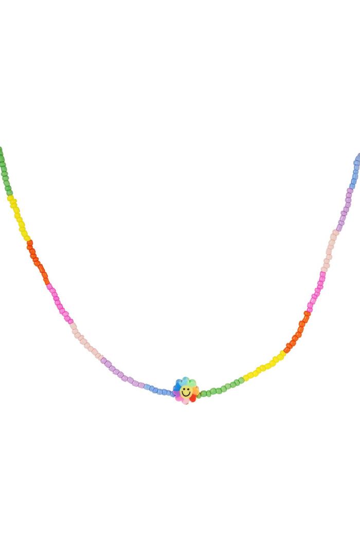 Collar flor smiley - colección Rainbow Multicolor Acero inoxidable 