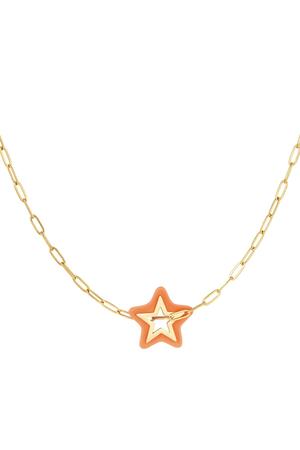 Collar estrella - Colección playa Naranja & Oro Acero inoxidable h5 