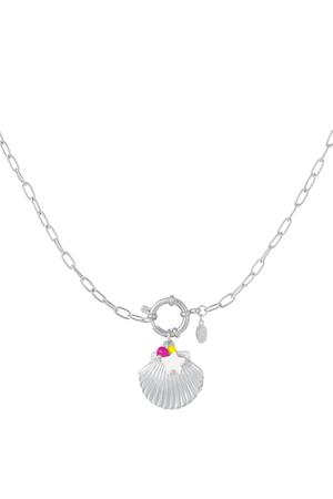 Halskette mit Muschelmedaillon - Kollektion Beach Silber Edelstahl h5 
