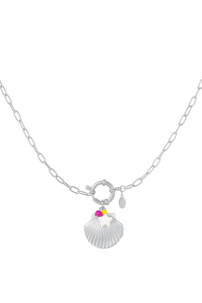 Halskette mit Muschelmedaillon - Kollektion Beach Silber Edelstahl 