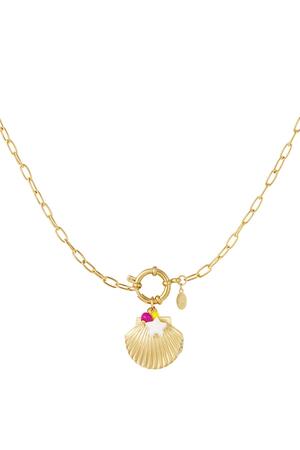Necklace with shell locket - Beach collection Gold Stainless Steel h5 