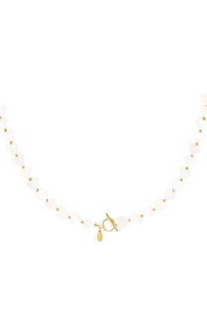 Collier coeurs coquillages - Collection Plage Or blanc Coquilles h5 