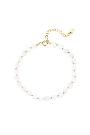 Heart anklet - Beach collection White gold Sea Shells h5 