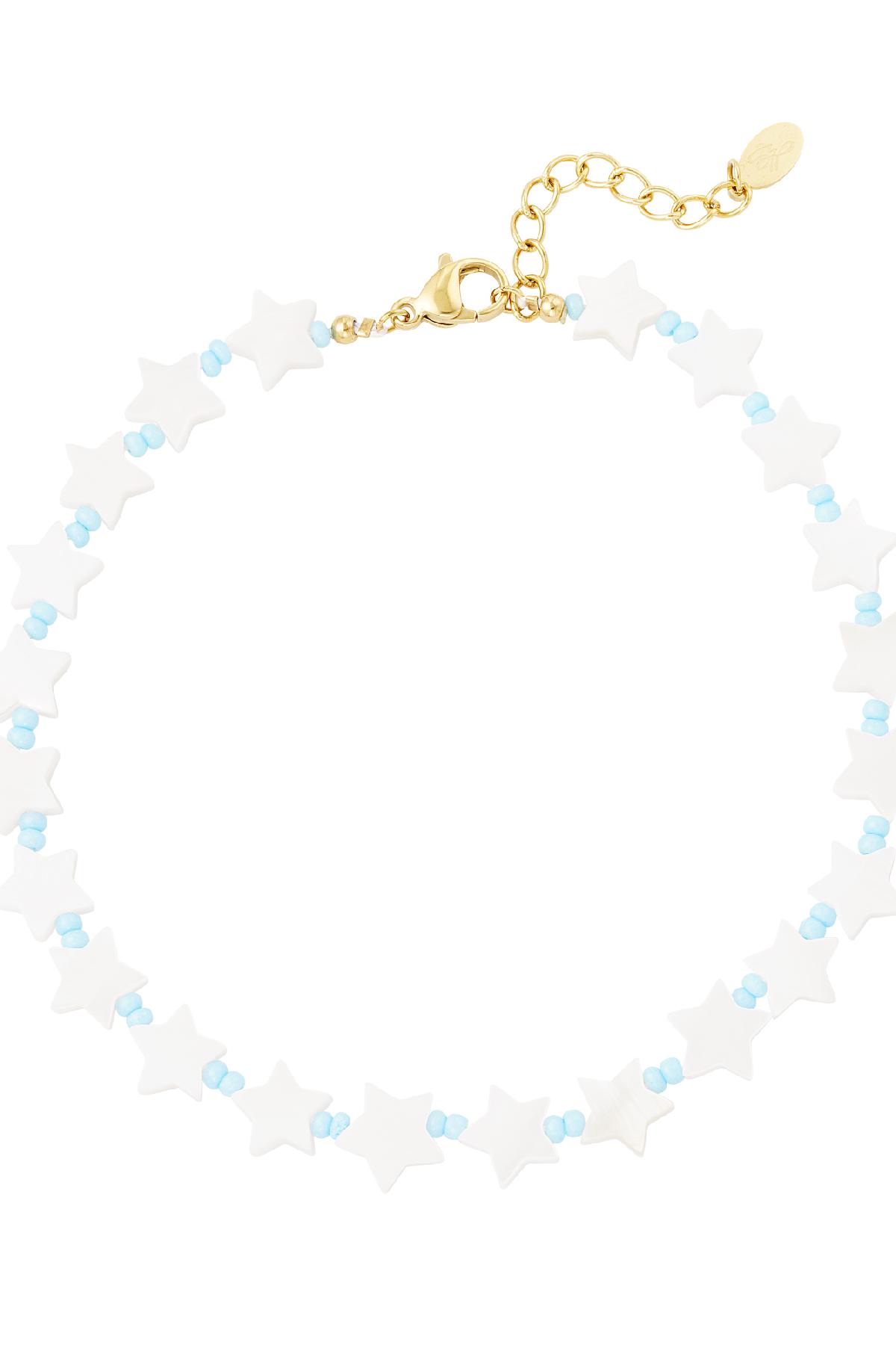 Bracelet de cheville nuit étoilée - Collection plage Blanc Coquilles