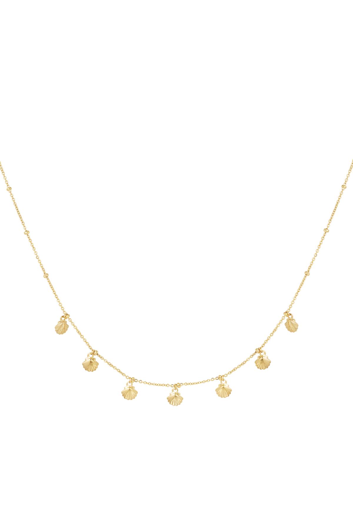 Dangling shells necklace - Beach collection Gold Stainless Steel h5 