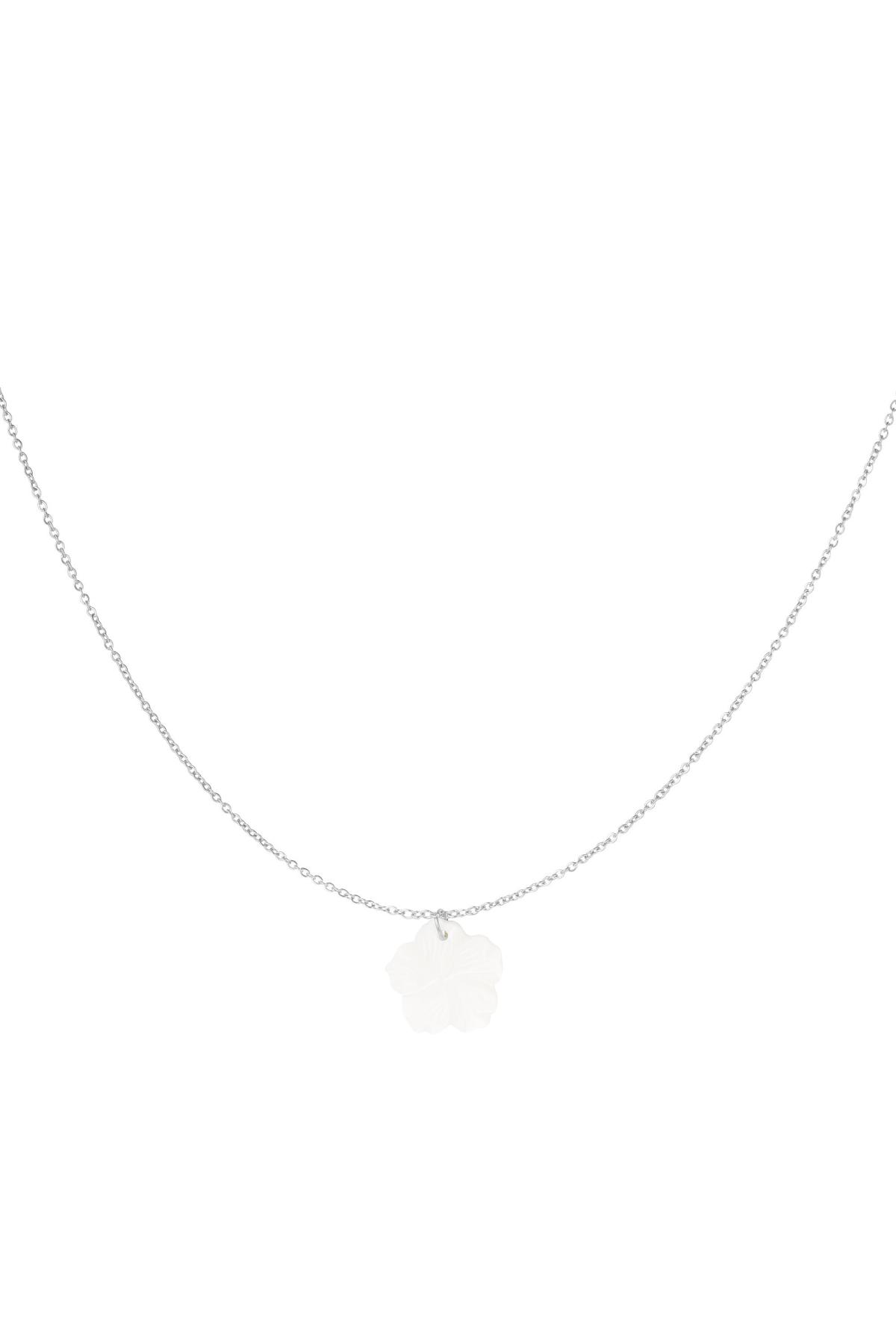 Necklace flower shell - Beach collection Silver Stainless Steel