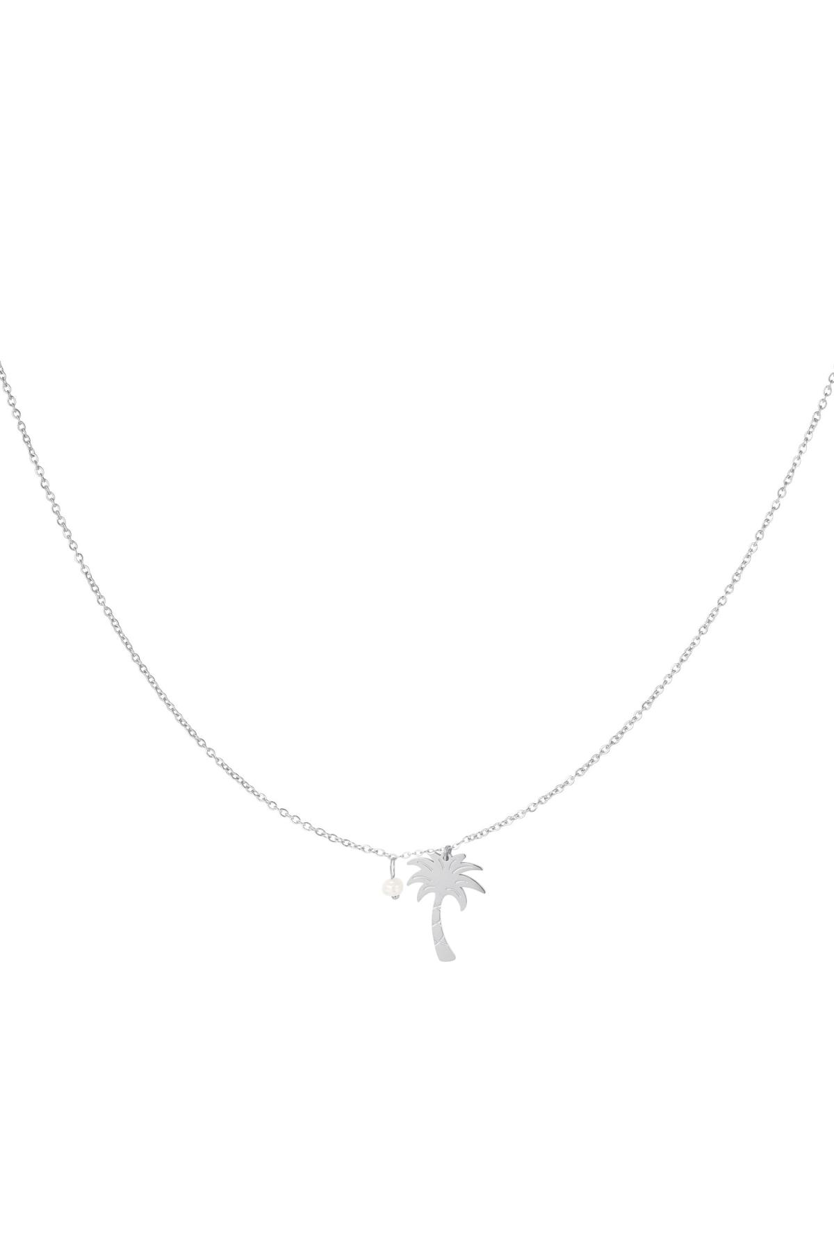 Necklace palm tree - Beach collection Silver Stainless Steel