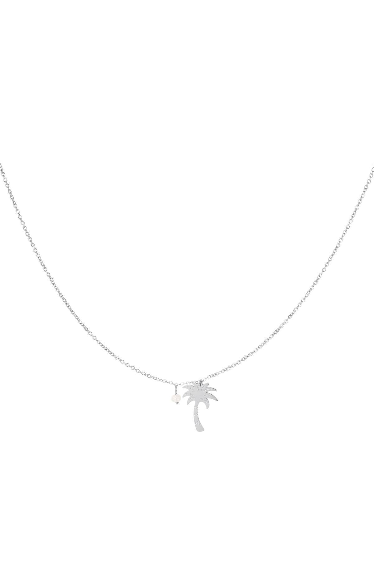 Necklace palm tree - Beach collection Silver Color Stainless Steel