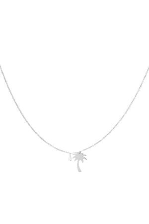 Necklace palm tree - Beach collection Silver Stainless Steel h5 