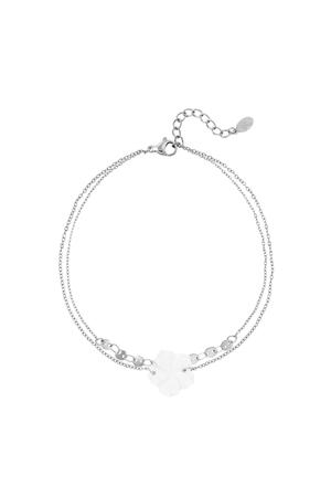 Flower anklet - Beach collection Silver Stainless Steel h5 