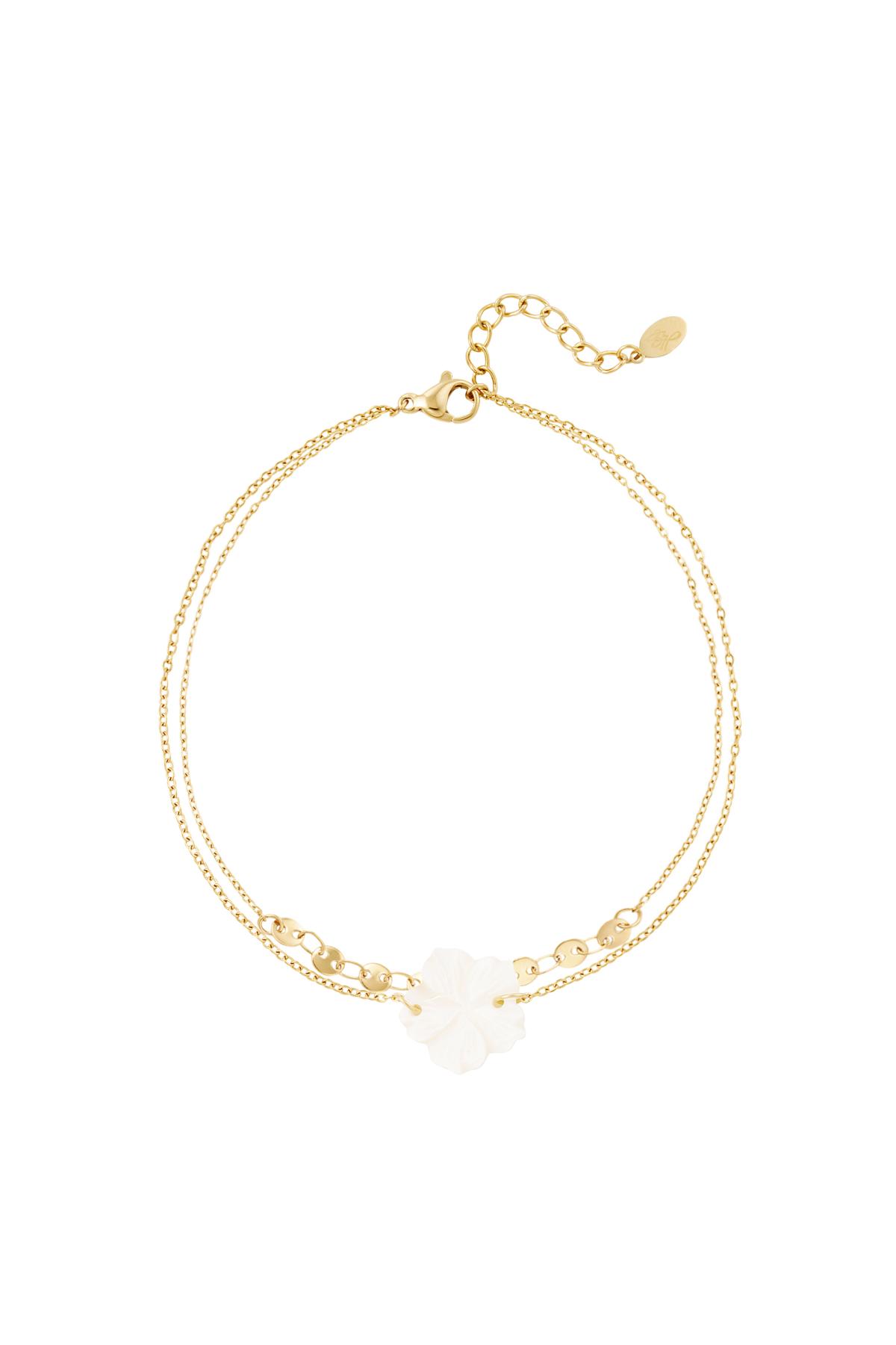 Flower anklet - Beach collection Gold Color Stainless Steel 2