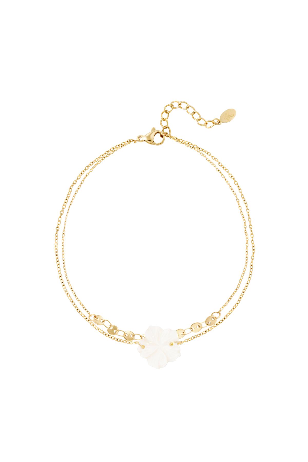 Flower anklet - Beach collection Gold Stainless Steel 