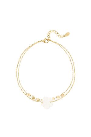 Flower anklet - Beach collection Gold Stainless Steel h5 