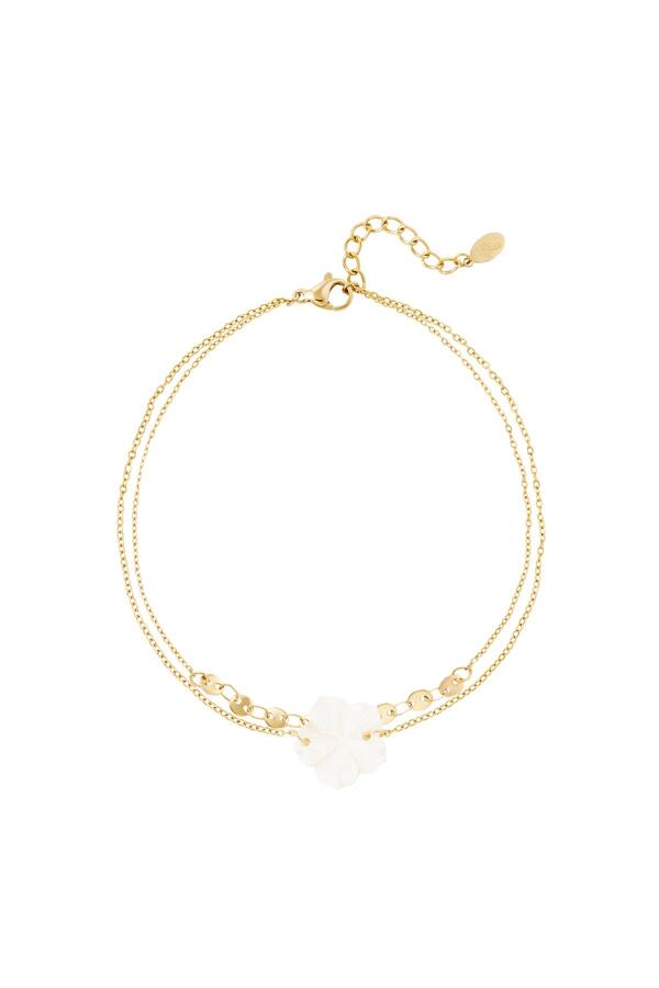 Flower anklet - Beach collection Gold Stainless Steel