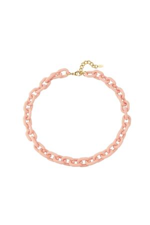 Acrylic chained necklace colorful Pale Pink h5 