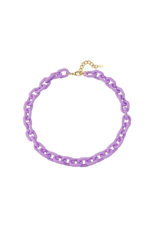 Acrylic chained necklace colorful Lilac h5 