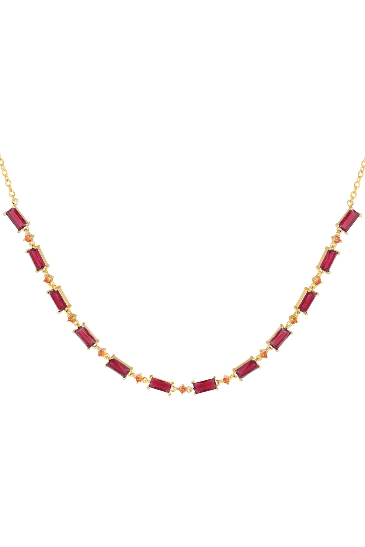 Halskette mit farbigen Steinen - Kollektion Sparkle Fuchsia Kupfer
