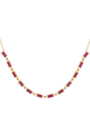 Halskette mit farbigen Steinen - Kollektion Sparkle Fuchsia Kupfer h5 
