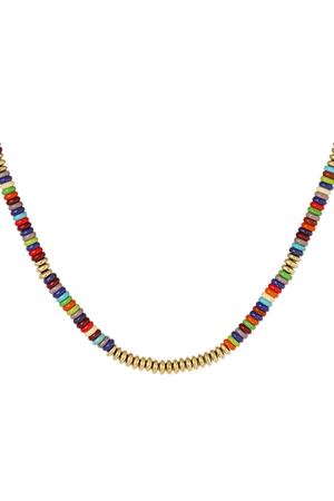 Collier avec perles plates - multi couleurs Multicouleur Acier inoxydable h5 