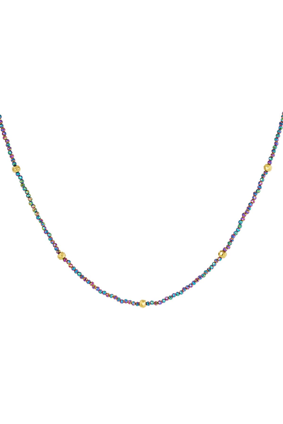 Collar holográfico/perlas doradas Multicolor Hematita