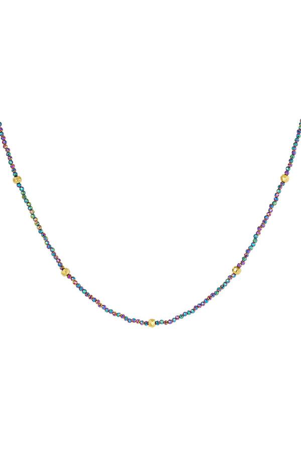 Necklace holographic/gold beads