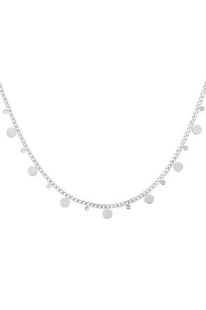 Necklace with cricels and rhinestones Silver Stainless Steel h5 