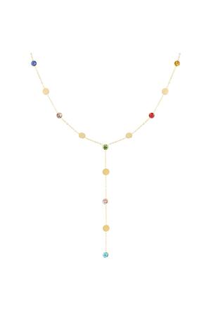 diamantes de imitación de cadena larga Multicolor Acero inoxidable h5 