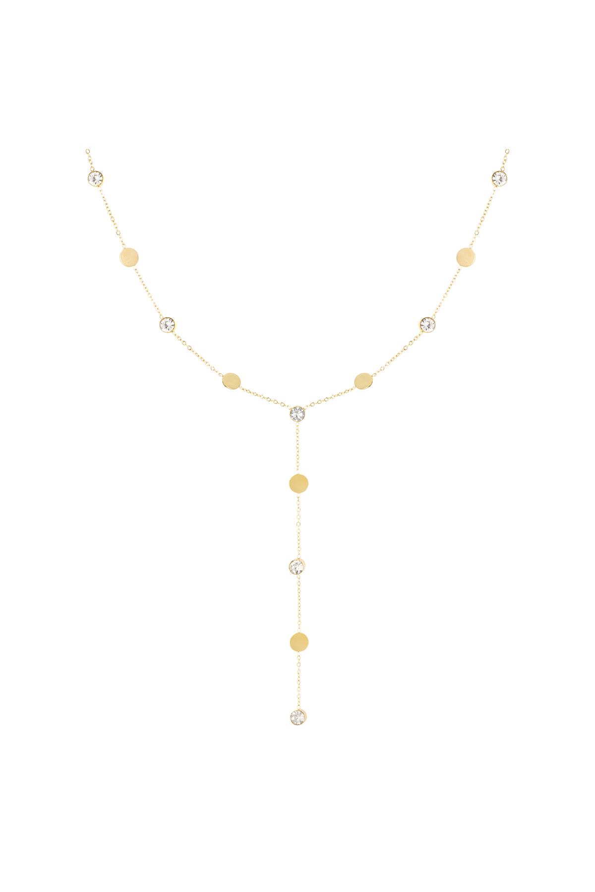 Collana lunga con strass Gold Stainless Steel
