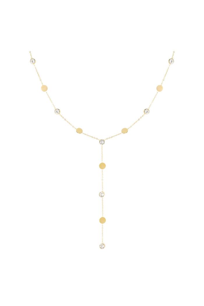 Collana lunga con strass Gold Stainless Steel 