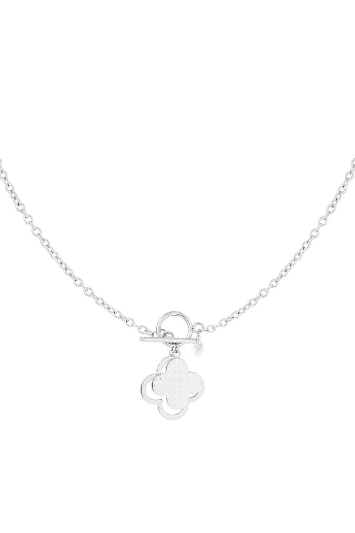Necklace statement clover Silver Stainless Steel 