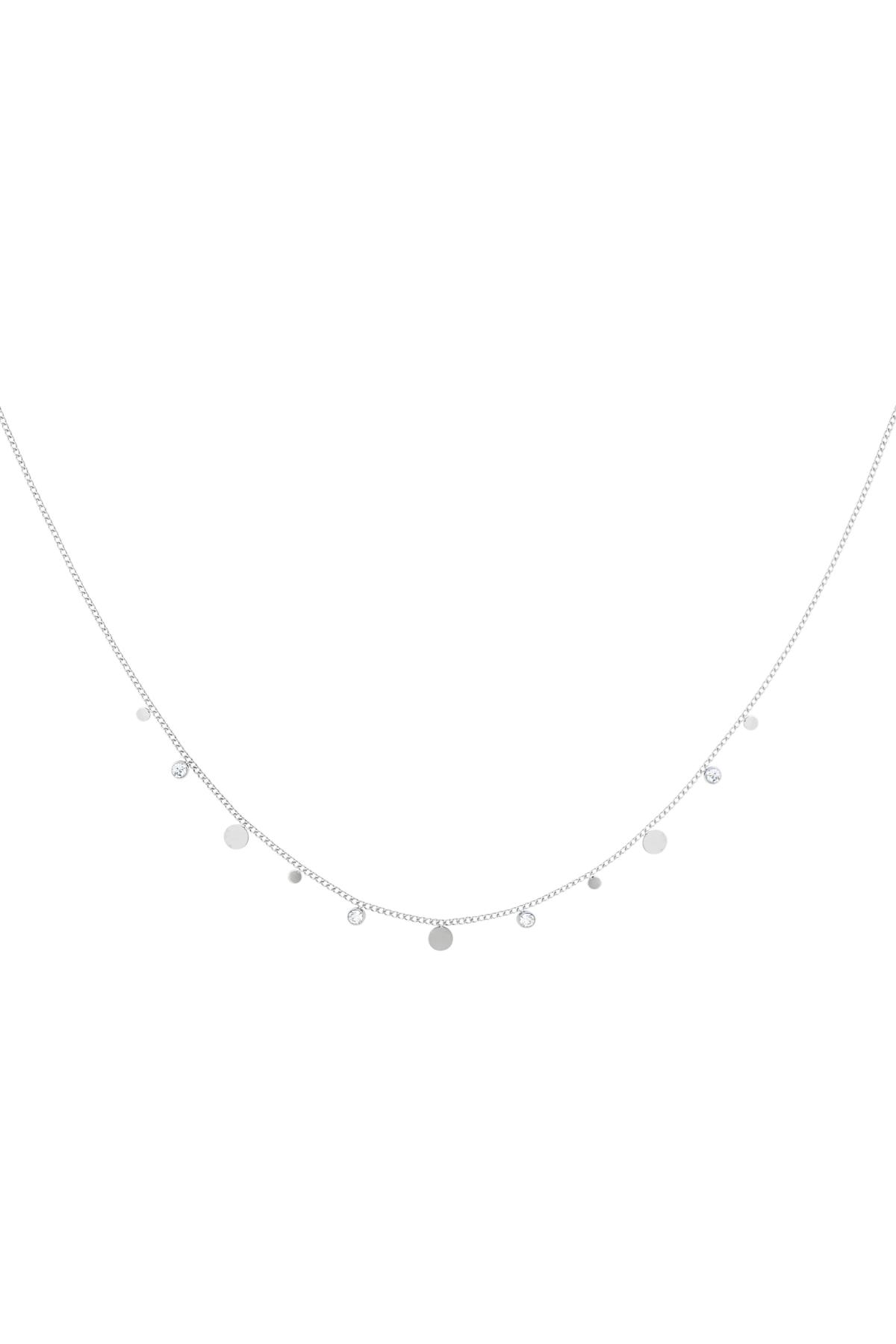 Ketting simpel met strass details Zilver Stainless Steel h5 