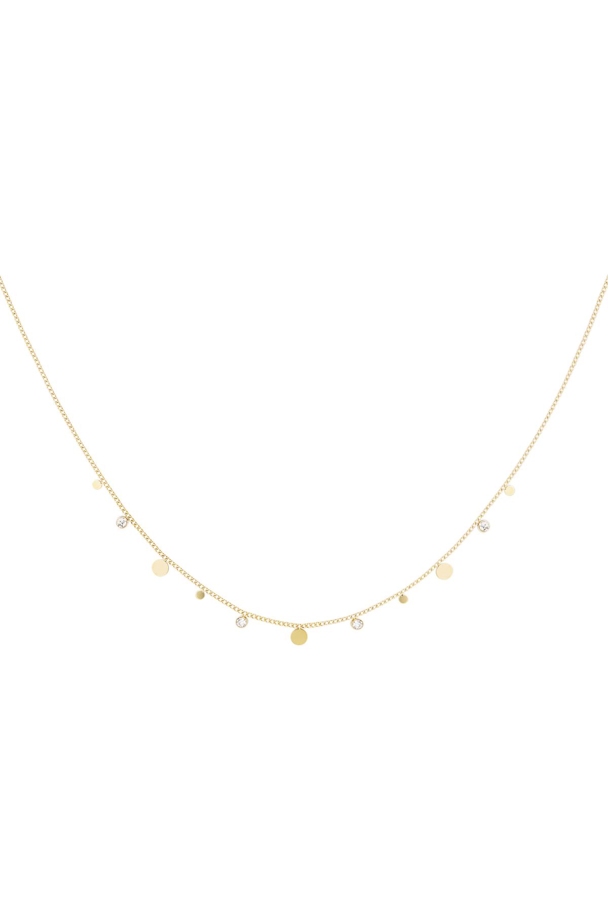 Necklace simple with rhinestone details Gold Stainless Steel