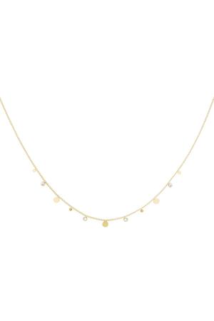 Necklace simple with rhinestone details Gold Stainless Steel h5 