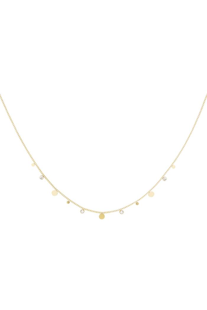 Necklace simple with rhinestone details Gold Stainless Steel 
