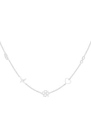 Collana minimalista con charms Silver Stainless Steel h5 