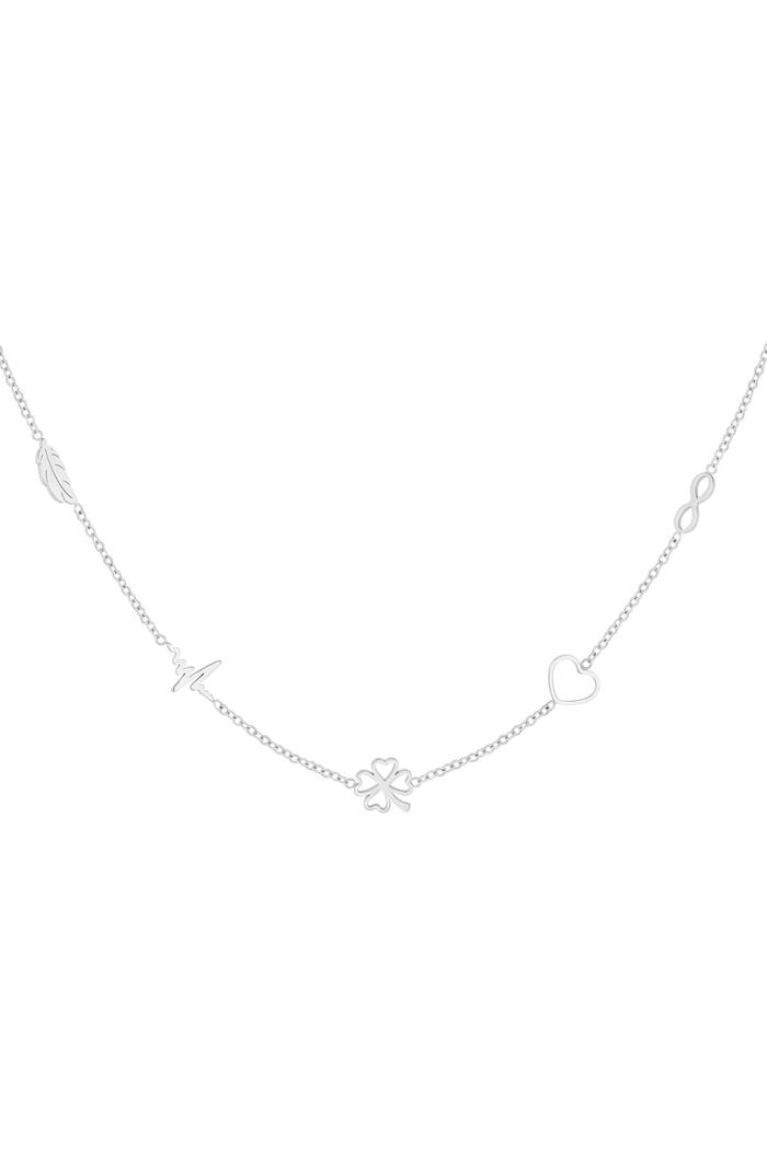 Minimalist necklace with charms Silver Stainless Steel 
