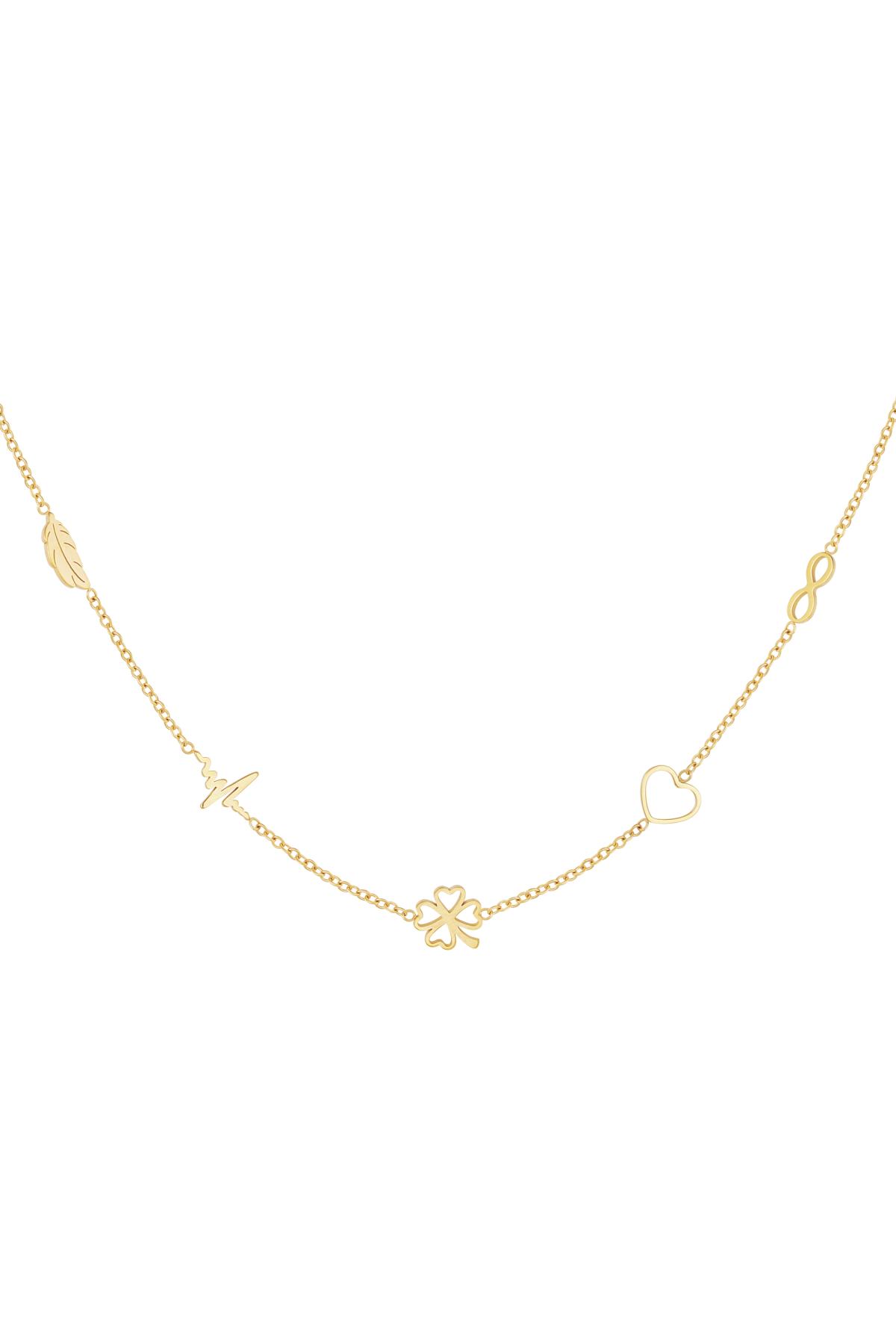 Minimalist necklace with charms Gold Stainless Steel
