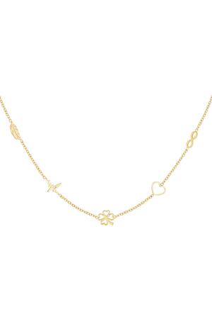 Collana minimalista con charms Gold Stainless Steel h5 