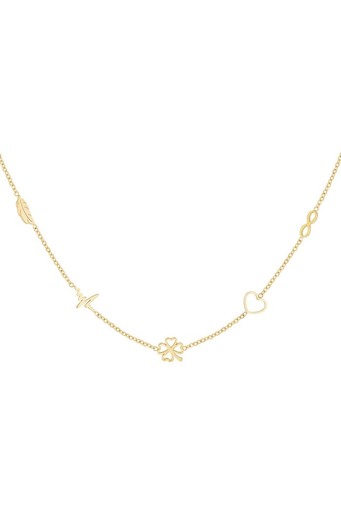 Collana minimalista con charms Gold Stainless Steel 