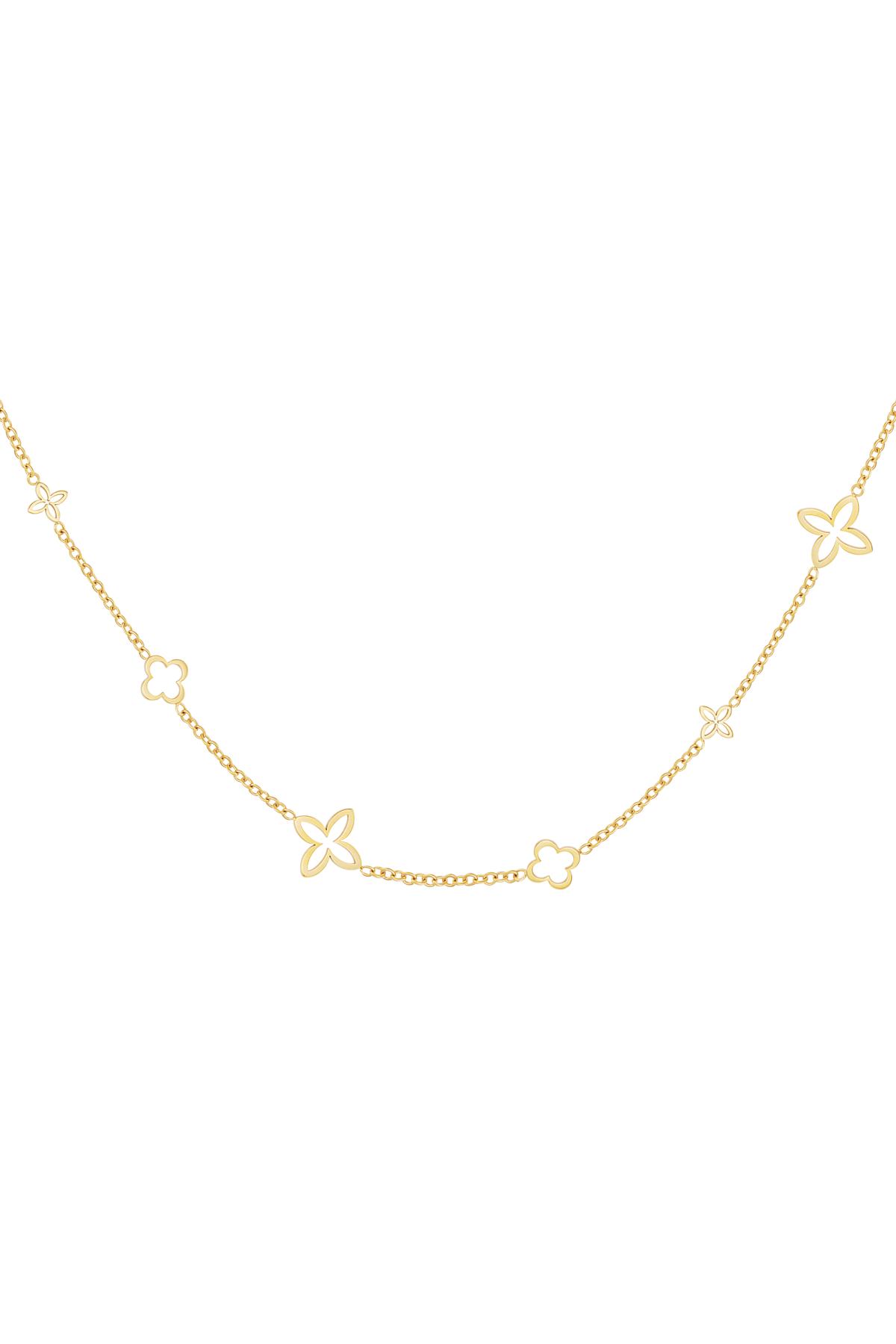Minimalist charm necklace clovers Gold Stainless Steel h5 