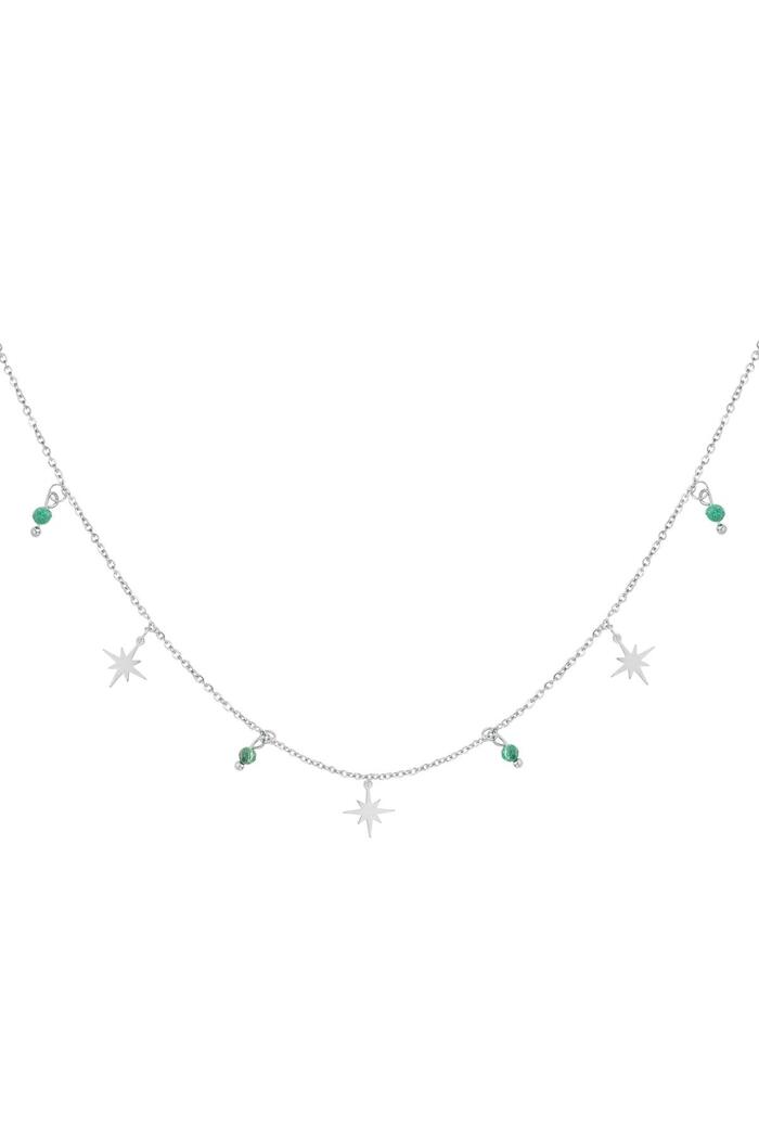 North star necklace & beads Silver Stainless Steel 