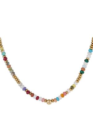 Collier avec perles de pierres multicolores - Collection pierres naturelles Multicouleur Stone h5 
