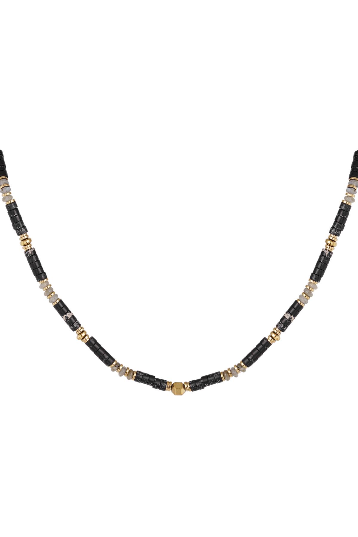 Collana con piccole pietre colorate Black & Gold Stone 2