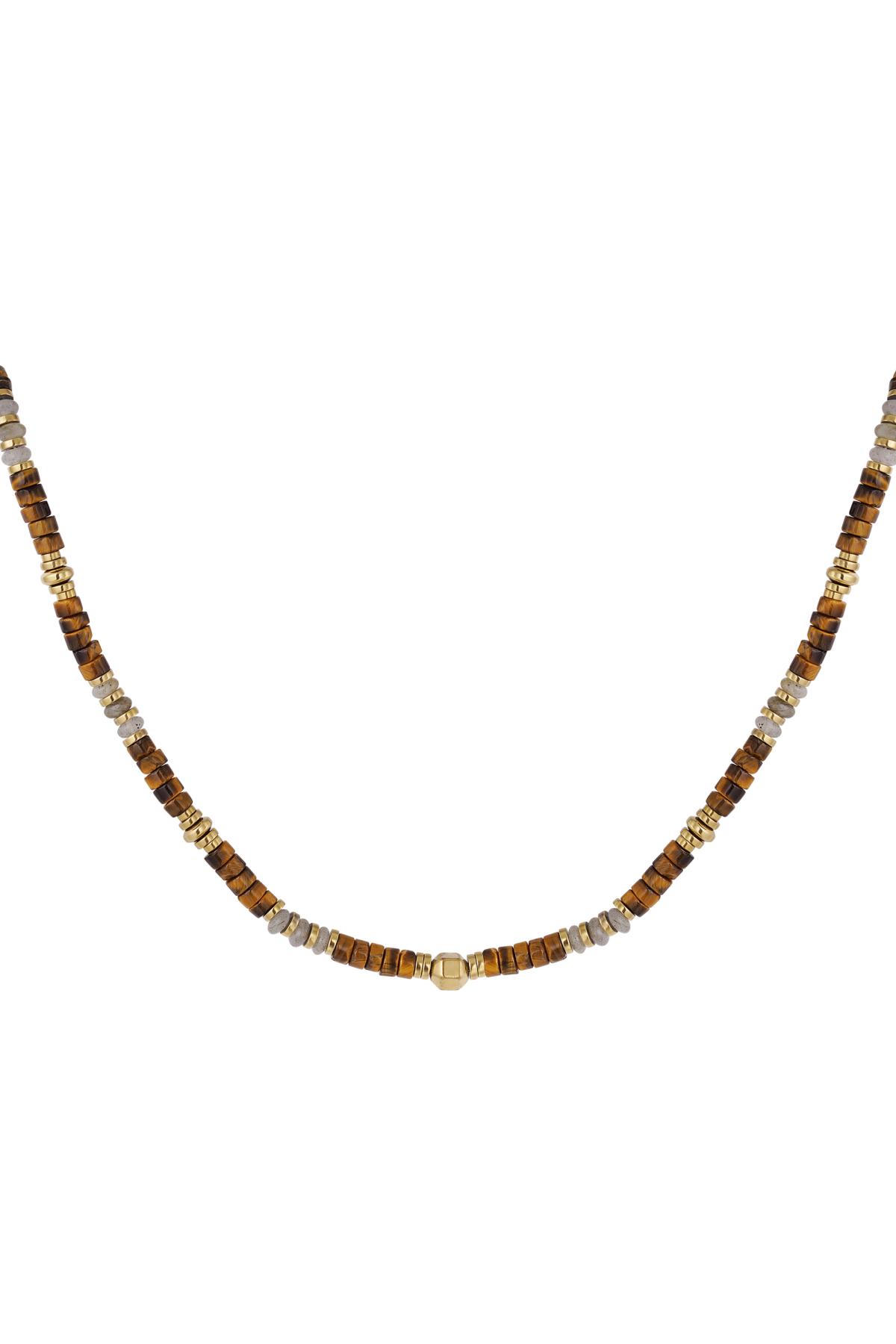 Halskette mit kleinen farbigen Steinen Braun Stone