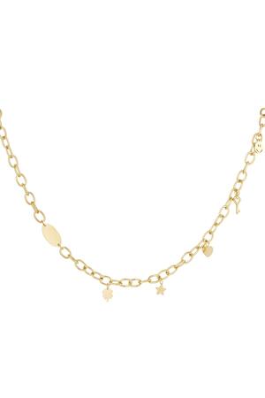 Necklace with charms Gold Stainless Steel h5 