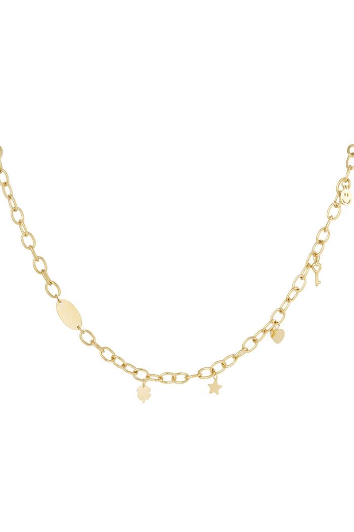 Necklace with charms Gold Stainless Steel 