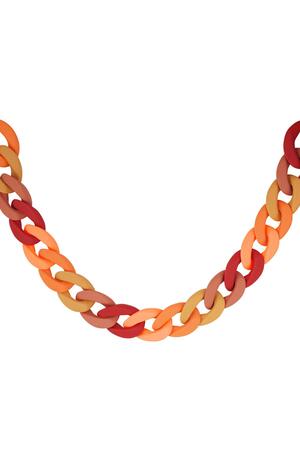 Necklace acrylic linked Orange Stainless Steel h5 
