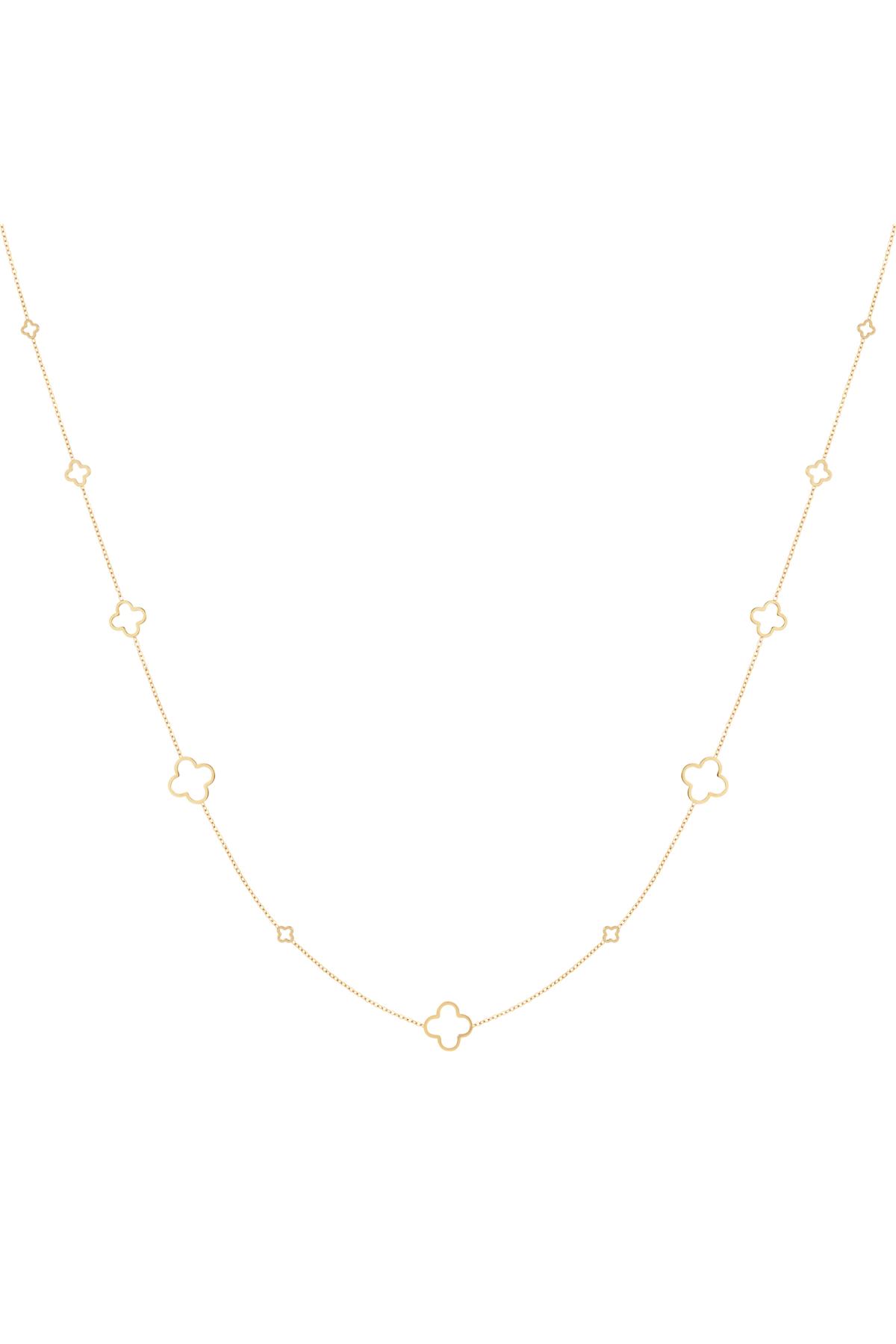 Necklace long clovers Gold Stainless Steel 